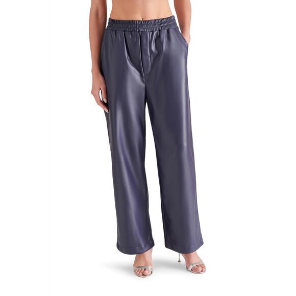 NEW STEVE MADDEN faux leather gilda pants in marine - Picture 3 of 5